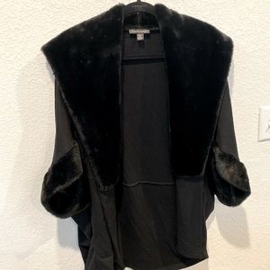 Saks Fifth fur detail overcoat